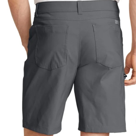New Mens Eddie Bauer gray Rainier 10’ tech short lightweight water repellent - Picture 5 of 8